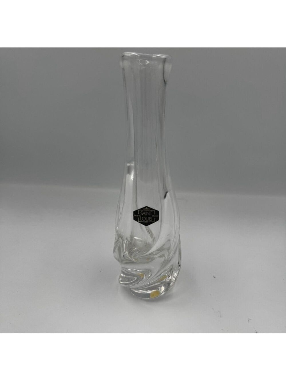 Saint Louis France Crystal Vase Vintage Art Glass Original Label
